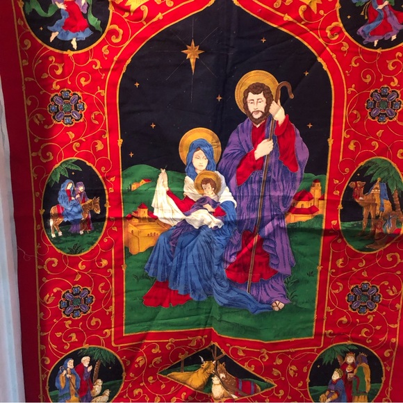 Vintage Rare Nativity Christmas  Panel to Sew Christmas Door Panel/Wall Panel - Picture 3 of 3